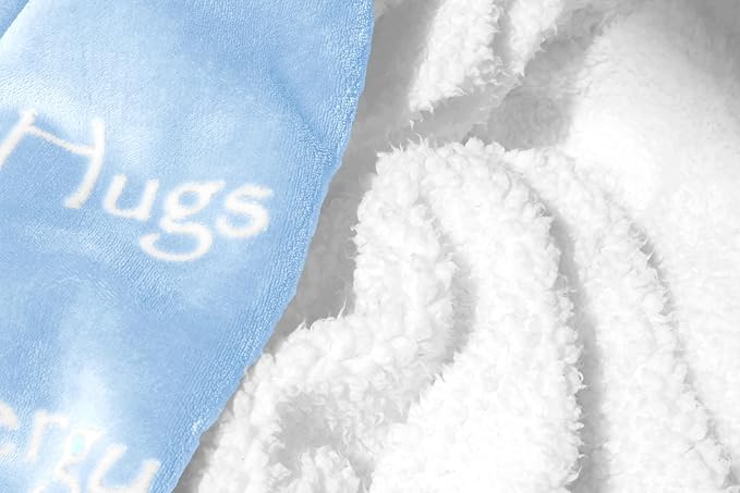 Compassion Blanket (Brand)- Strength Courage Super Soft Warm Hugs, Get Well Gift Blanket Plush Healing Thoughts Positive Energy Love & Hope (Light Blue, 50 x 65 Sherpa)