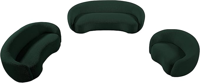 Meridian Furniture 693Green-S Hyde Collection Modern | Contemporary Boucle Fabric Upholstered Sofa, Green, 89.5" W x 38" D x 28" H