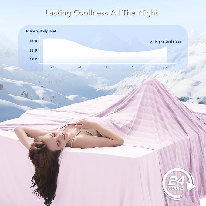 GOHERO Cooling Blanket Throw- 50"x60" Summer Cooling Throw Blanket for Hot Sleepers Arc-Chill Q-Max >0.45 Cool Fiber, Keeps Cool for Night Sweats, Soft Lightweight Sofa Blankets for Kid Adults