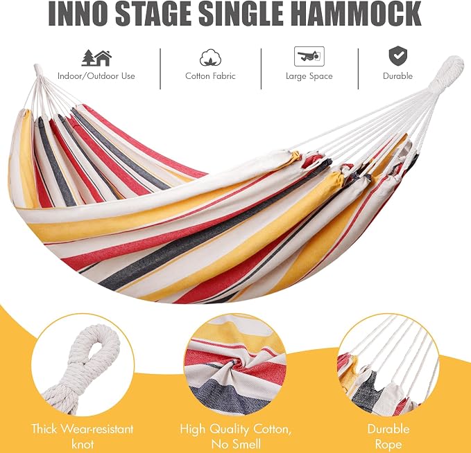 HappyPicnic Double Hammock with 9.8FT2 Rope, Portable 2 Persons Hammock with Carrying Bag- Patio Hammocks Hanging Camping Bed for Patio, Backyard, Porch, Outdoor and Indoor Use - Image 6
