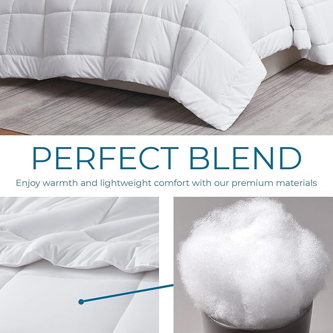 Nestl Comforter Duvet Insert, Quilted Down Alternative Comforter, All Season White Duvet Inserts with Corner Tabs (Twin)