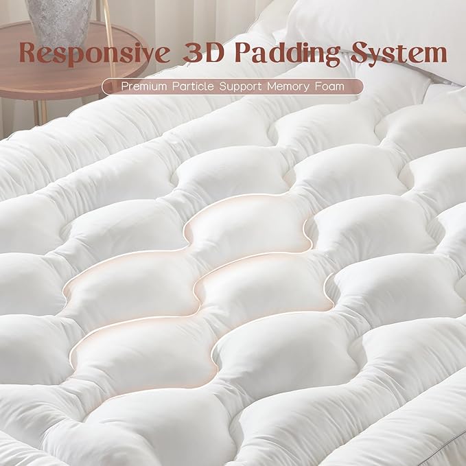Decroom 4 Inch Mattress Topper Full for Back Pain Relief, Breathable Memory Foam Mattress Pad, Soft & Supportive Pillow Topper, 75x54x4 Inch