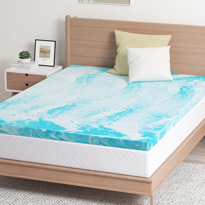 EGO Topper 4 Inch King Memory Foam Mattress Topper, Gel Foam Mattress Topper for Pressure Relief, Ventilated Design Bed Topper in a Box, CertiPUR-US Certified, 76"×80", Medium