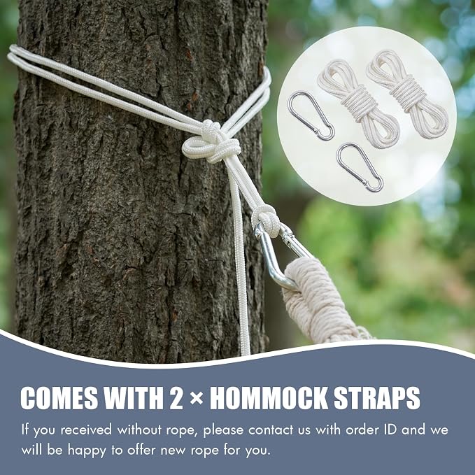 INNO STAGE Brazilian Hammock with Tree Straps - Cotton Hammocks Portable Hammock with Carry Bag for Backyard, Porch, Outdoor and Indoor Use - Image 5