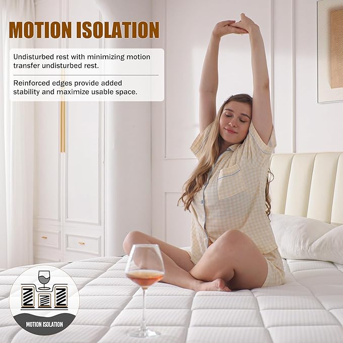 Twin Size Mattress 10 Inch,Twin Mattress in a Box for Cool Sleep Gel Memory Foam Hybrid Bed Mattresses Individual Pocket Springs,Soft&Breathable Comfort Support,Medium Firm Feel,Motion Isolation