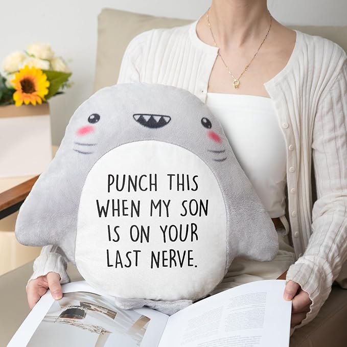Funny Daughter in Law Gifts - Novelty Cute Shark Pillow- Mothers Day/Wedding/Bridal Shower/Birthday Gifts for Daughter in Law, Future DIL, Sons Girlfriend, 15?€???15?€?