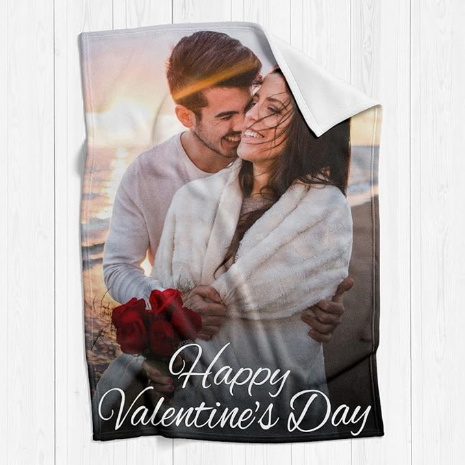 Printwoo Custom Blankets with Photo, Personalized Photo Blanket, Customized Blankets with Picture, Personalized Gifts for Women Men, Mom Gift for Mothers Day