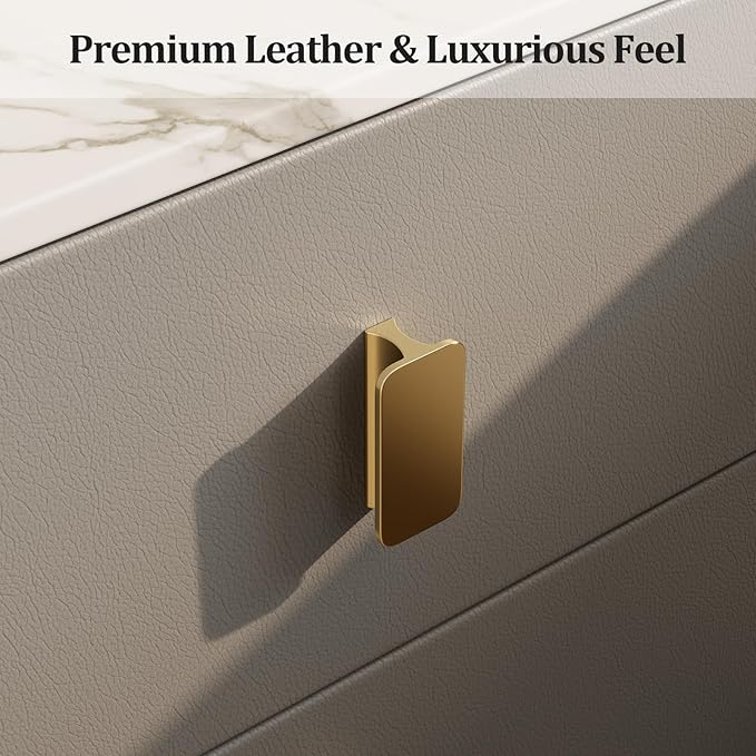 AQIMUELE Narrow Nightstand with Drawers, Narrow Side Table Leather, Small Bedside Tables for Bedroom. (Dark Gray) - Image 3