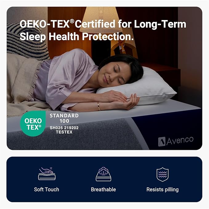 Avenco 10 Inch King Size Mattress with Open-Cell Foam for Breathable Comfort, Gel Memory Foam King Mattresses with Removable Cover, CertiPUR-US Certified Mattress in a Box