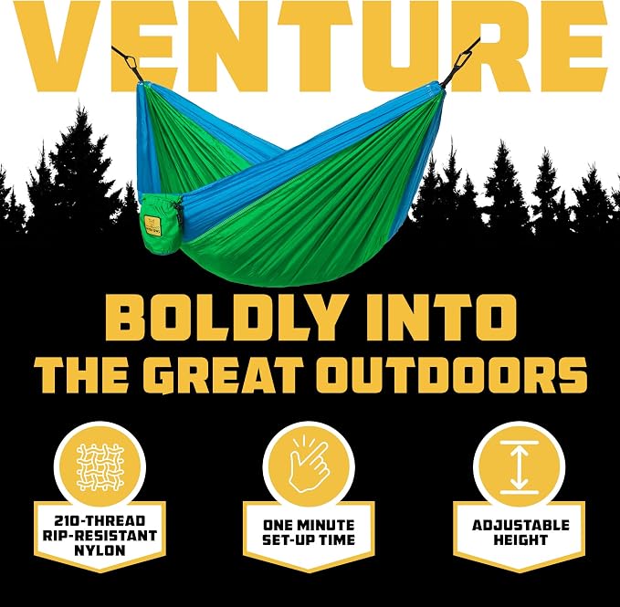 Wise Owl Outfitters Camping Hammock – 500lbs Portable Hammock with Tree Straps - Travel, Backpacking, Hiking, Outdoors Camping Gear - Single or Double - Image 3