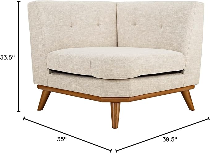 Modway EEI-1796-BEI Engage Upholstered Fabric Corner Chair, Beige
