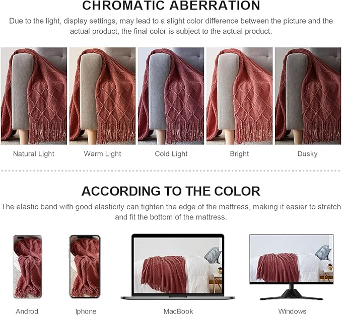 BOURINA Burgundy Throw Blanket 60x80 Inches Throw Textured Solid Soft Sofa Throw Couch Knitted Decorative Blanket