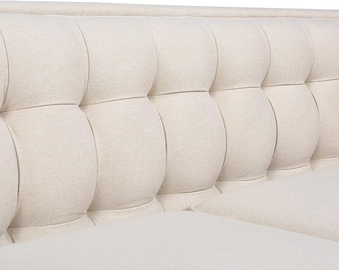 Jennifer Taylor Home James 74" Modern Tuxedo Sofa, Sky Neutral Beige Polyester