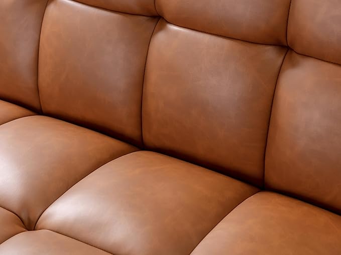 Futon Sofa Bed, Comfortable Futon Sofa Couch, Memory Foam Convertible Loveseat Sofa Bed, Split Back & Seat, Brown