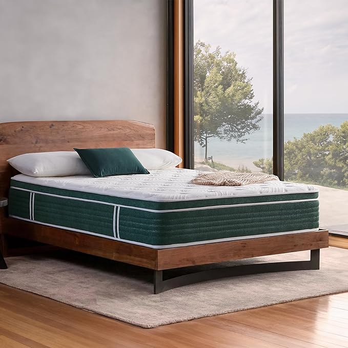Hybrid Twin XL Mattress, 12 Inch Gel Memory Foam Mattress for Back Pain, Individually Pocketed Springs for Motion Transfer, Cooling Top Layer, No Fiberglass, Medium Firm, Forever Warranty, 80"x39"x12"