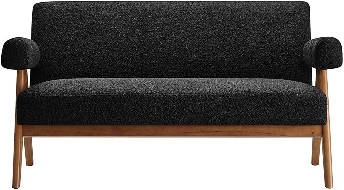 Modway EEI-6504-BLK Lyra Boucle Fabric Loveseat, Black