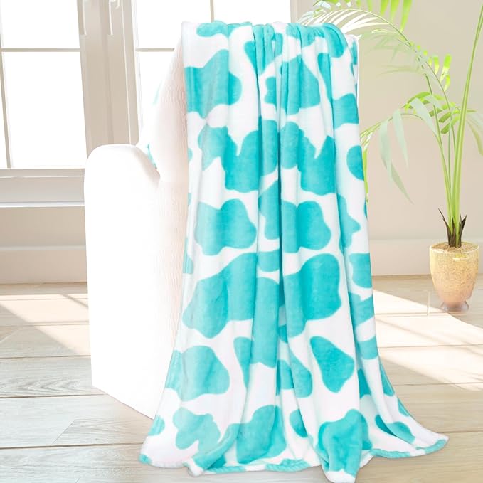 HSEEC Blue Throw Blanket for Bed - Lightweight Soft Fleece Blanket Throws for Couch, Fuzzy Cozy Bedding Decor for Girls Bedroom, Living Rome, All Seasons - Light Teal Blue Gifts for Women 60" x 80"