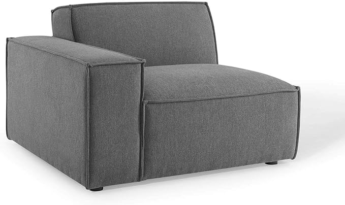 Modway Restore 6-Piece Upholstered Sectional Sofa in Charcoal