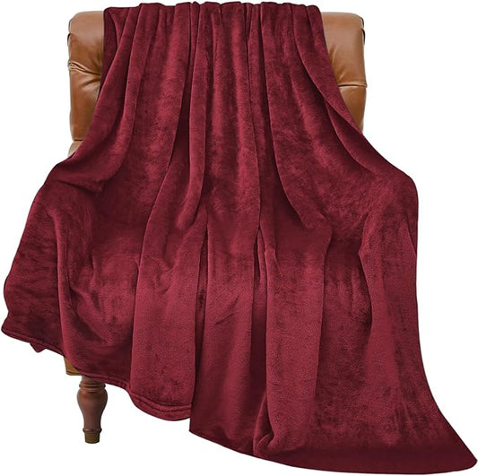 BEDELITE Fleece Blanket Twin Size Burgundy Throw Blankets for Couch & Bed, Luxury Plush Cozy Fuzzy Blanket 60x80 inches, Super Soft Warm Lightweight Throw Blanket for Travel Camping