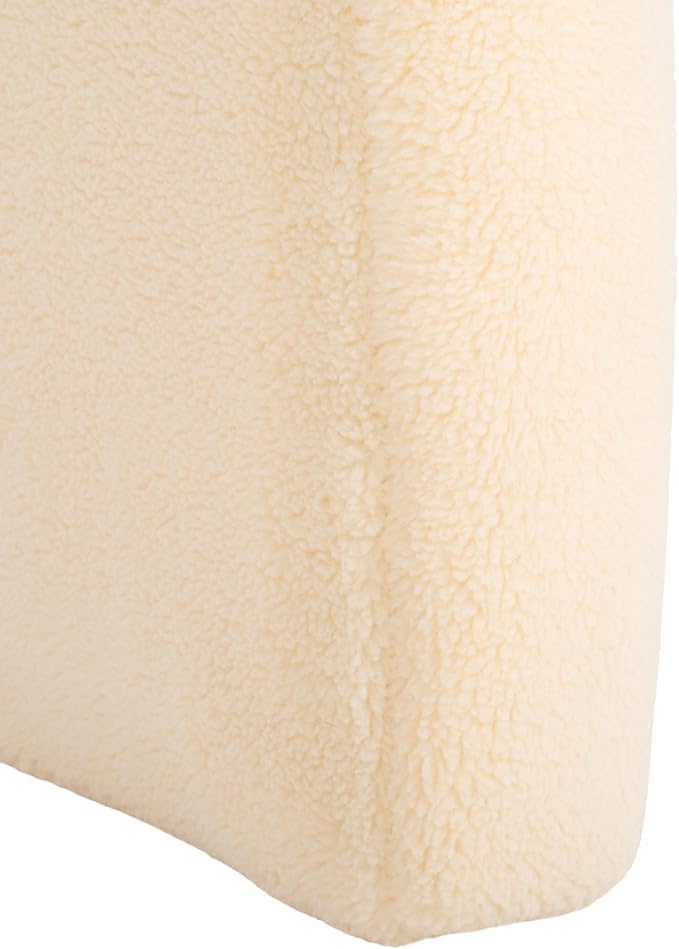SAFAVIEH Home Collection Tenko Cream Faux Shearling Curved Waterfall Bench (Fully Assembled) - Image 8
