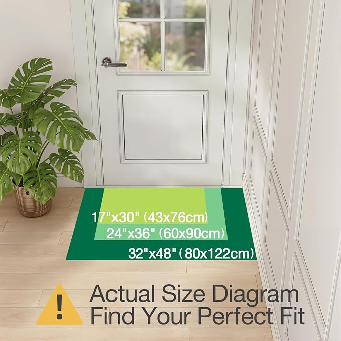 LUMI Indoor Door Mat 32"x48", Ultra Thin Low Profile Non-Slip Doormat for Home Entrance, Absorbent & Stain-Resistant Welcome Mats, Washable Entryway Mat for Front Door, Patio, Porch, Grey - Image 2