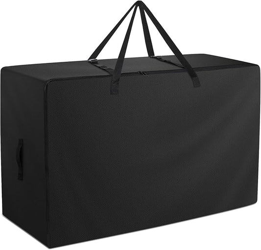 Folding Mattress Bag - 600D Oxford Cloth Heavy Duty Carry Case for Tri-Fold Guest Bed Mattress (Fits 4" Queen Mattress, Black)