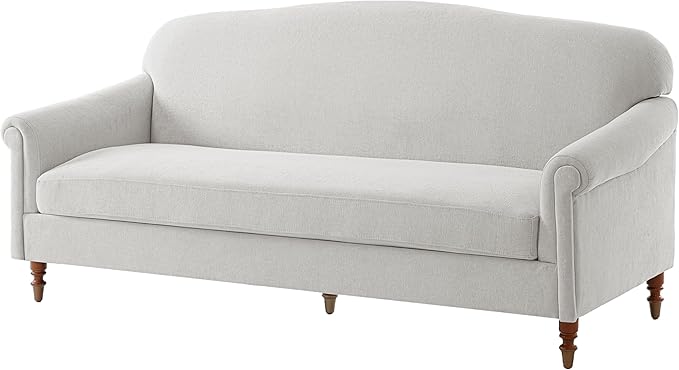 Christopher Knight Home Sola 77.5'' Modern Chenille Upholstered Loveseat Sofa with Rolled Armrest and Rubberwood Frame, 2-Seater Home Sofa Living Room, Comfy Couch for Hotel/Apartment, Light Grey