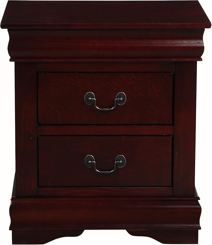 Bedroom Nightstands - Wooden Night Stands with 2 Drawers for Home Bedside End Table Large Storage Furniture (Cherry) - Image 4