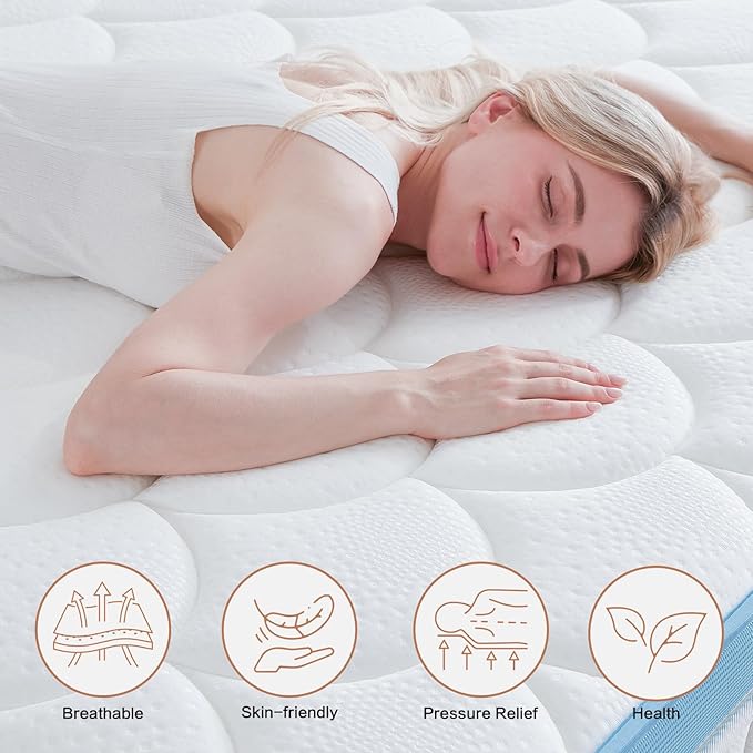 Full Size Mattress,14 Inch Full Mattress in a Box,Memory Foam and Individually Pocket Innerspring Euro Top Hybrid Mattress,Medium Firm,Ideal for All Sleep Positions,75"x54"