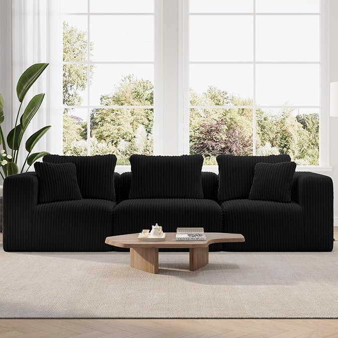 Novilla 106" Modular Sectional Sofa, Modern Cloud Sectional Couch with Smarts Coil® Support, Upholstered Boneless Couch for Living Room Apartments Bedroom, No Assembly Required (3 Seat)