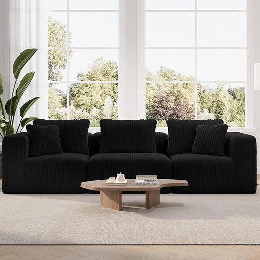 Novilla 106" Modular Sectional Sofa, Modern Cloud Sectional Couch with Smarts Coil® Support, Upholstered Boneless Couch for Living Room Apartments Bedroom, No Assembly Required (3 Seat)