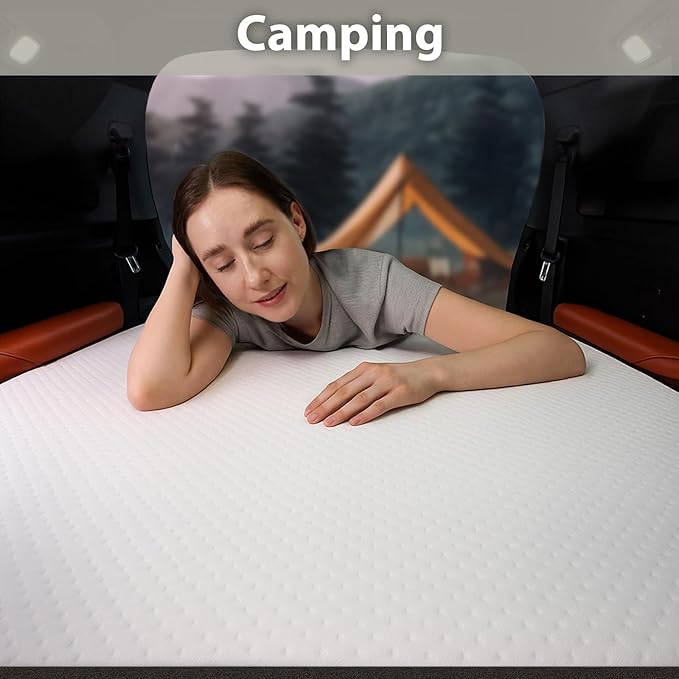 Tri Fold Memory Foam Foldable Mattress Full, 3 inch Folding Mattress for Guest Sleep. Portable Trifold Mat with Removable Washable Cover, Floor Sleeping Mat for Adult and Kid