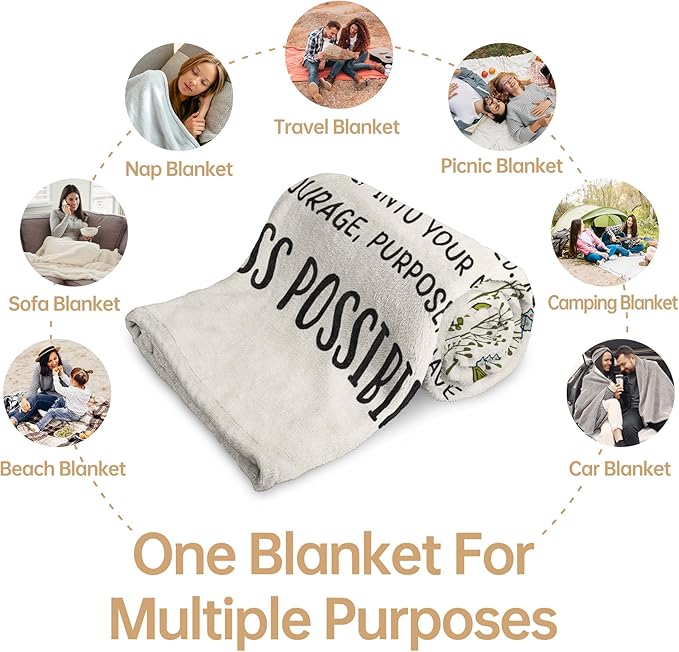 Afterprints 60th Birthday Gifts for Women, Chapter 60 Birthday Blanket, 60 Year Old Bday Gift for Woman, Friend, Sister, Mom, 1966, 60th Birthday Decorations, Turning 60 Throw Blankets 60'' x 80''