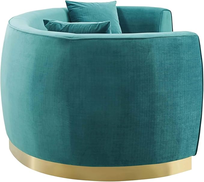Modway EEI-3408-TEA Resolute Curved Performance Velvet Sofa, Teal