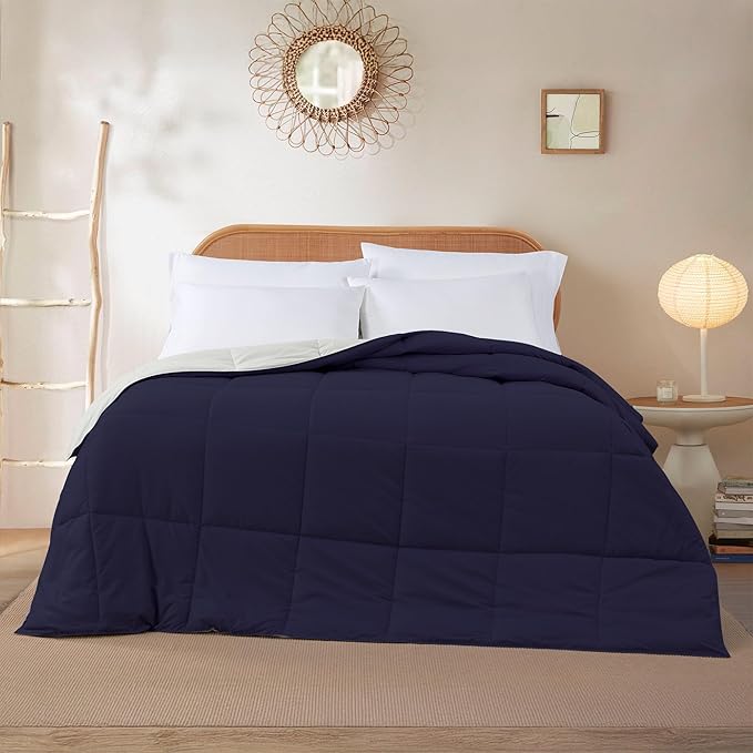 Modern Threads Down Alternative Reversible Comforter Navy/Silver Twin