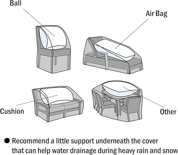 F&J Outdoors Patio Furniture Covers Waterproof UV Resistant Rip-stop Fabric Large Outdoor Furniture Covers, 110" Dia x 27.5" H - Image 9