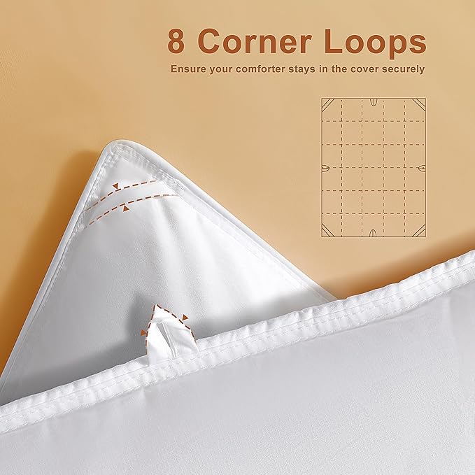 DOWNSTORIA Feather Down Fiber Comforter California King Size, Ultra Soft Fabric Duvet Insert, Luxurious Hotel Collection White Bedding Comforters, All Season Medium Warmth 104 x 96 Inch.