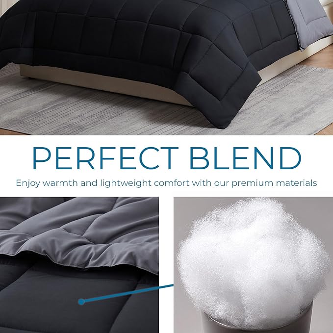 Nestl 2 Piece Quilted Down Alternative Comforter with Pillow Sham, All Season Twin XL Size with Corner Tabs