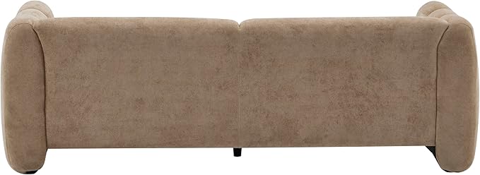 Christopher Knight Home Ahri 83'' Wood Frame Lounge Sofa Couch with Wave Design, Soft Seating 3-Seater Sofa with Armrests, Comfy Velvet Upholstered Home Sofa for Living Room and Office, Camel
