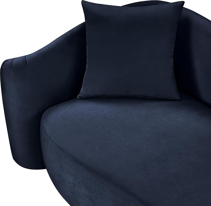 Meridian Furniture 44052Navy-S Destin Collection Modern | Contemporary Sofa with Ultra Luxe Navy 460 GSM Velvet, Rich Curves, 91" W x 34.5" D x 31" H, Navy