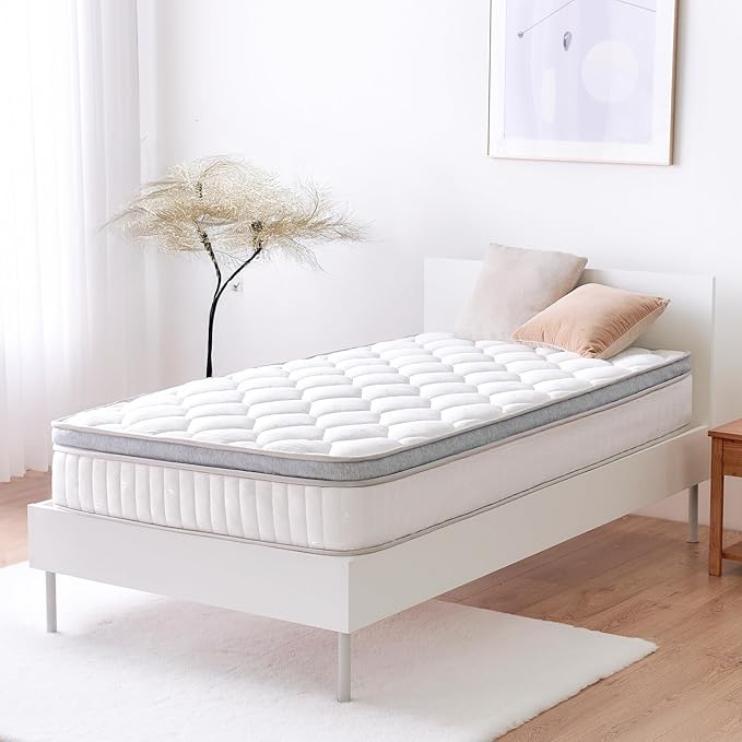 ETONEX 10 Inch Twin Mattress Cooling Gel Memory Foam and Pocket Spring Hybrid Mattress in a Box Medium Firm CertiPUR-US Certified Foam (Twin, 10in)