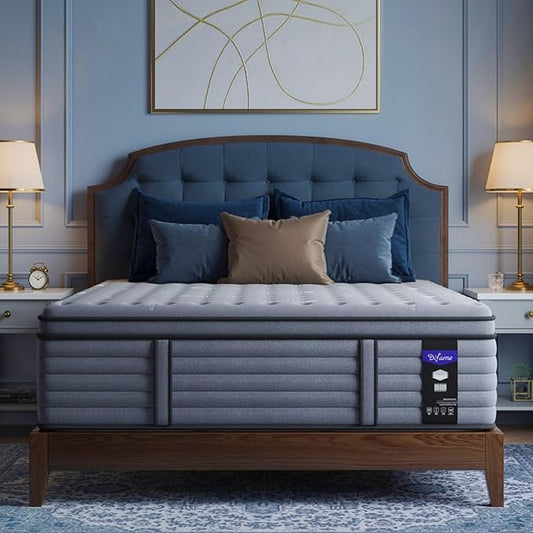 King Mattress 14 Inch, Hotel Luxury Hybrid King Size Mattress In A Box, Extra Enhanced Support, Relieve Back & Waist Pain, Cooling Sleep, Fiberglass-Free, CertiPUR-US, 365-Night Trial, Medium Firm