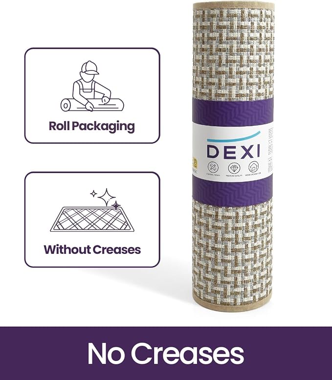 DEXI Ultra Thin Door Mat Indoor Entrance 36x56, Non Slip Rubber Backed Entryway Mats Dirt Trapper, Low Profile Front Doormat for Inside Entry, Patio, Porch, Beige and White - Image 9