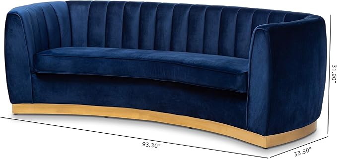 Baxton Studio Sofas, Royal Blue/Gold