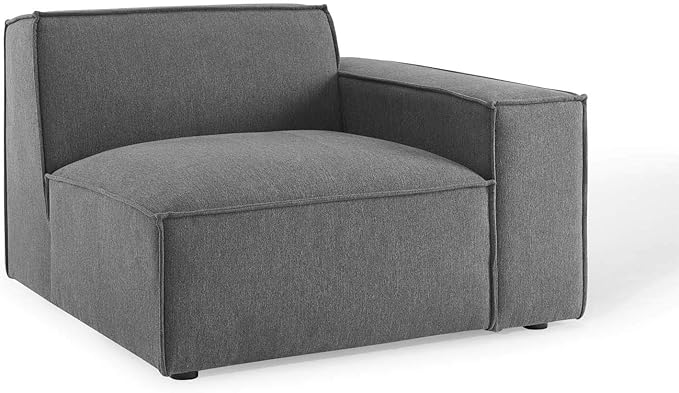 Modway Restore 6-Piece Upholstered Sectional Sofa in Charcoal