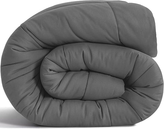 NTBAY King Comforter - Down Alternative Duvet Insert, All Season Bedding Quilted with Corner Tabs, Machine Washable, Soft Comforter Only, Dark Grey