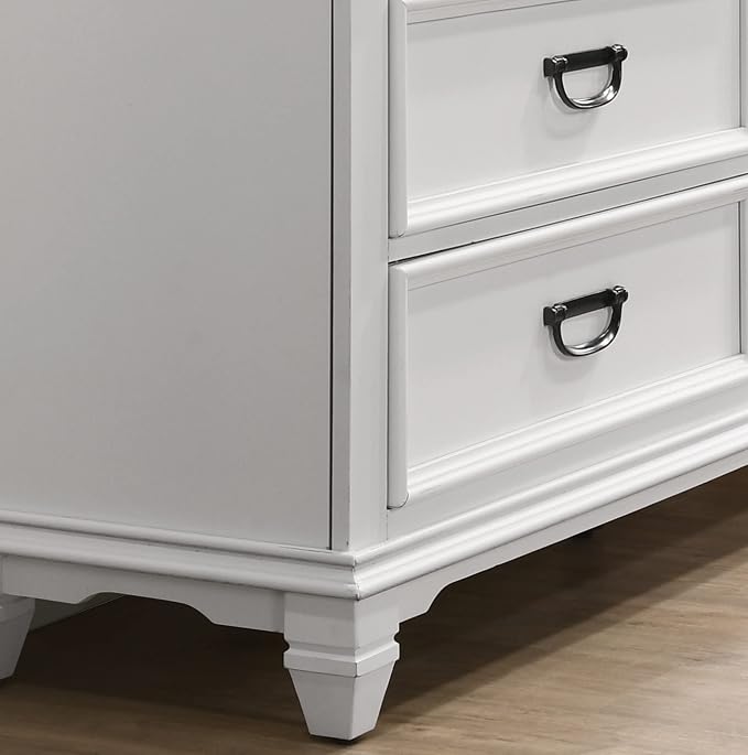 Clelane Wood 3-Drawer Nightstand, Weathered White and Dark Gray - Image 4