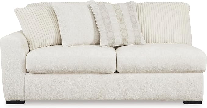 Signature Design by Ashley Chessington L-Shaped 2-Piece Sectional with Chaise, Reversible Cushions, 6 Accent Pillows, Fabric Upholstery, 120" W x 65" D x 40" H, White