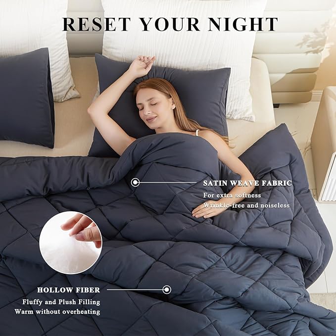 128x120 Oversized King Comforter, Extra Large King Size Comforter Oversized, All Season Soft Lightweight Quilt Down Alternative Duvet Insert with 8 Corner Tabs(128x120, Grey)