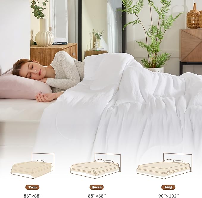 Queen Size Comforters Duvet Insert,Soft Down Alternative with Corner Tabs,Quilted Comforters for All Seasons,Machine Washable, Queen 88 x 88 Inches